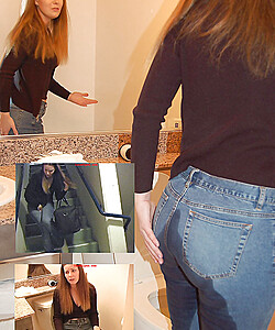 girls peeing their tight jeans wetting omorashi