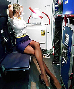 flight attendants dressed and undressed