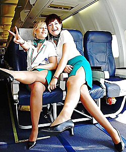 flight attendants dressed and undressed