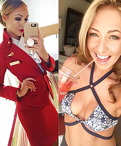 flight attendants dressed and undressed