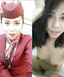 flight attendants dressed and undressed