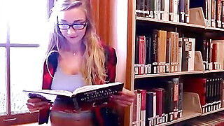 Kendra Sunderland webcam show at a college library flashing her breasts Porn Video