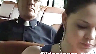 Shione Cooper groped by 2 older men on the bus! Porn Video