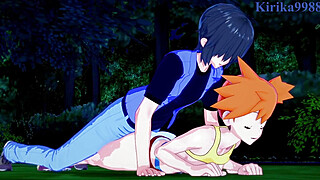 Misty (Kasumi) and I have intense sex in the park at night. - Pokémon Hentai Porn Video